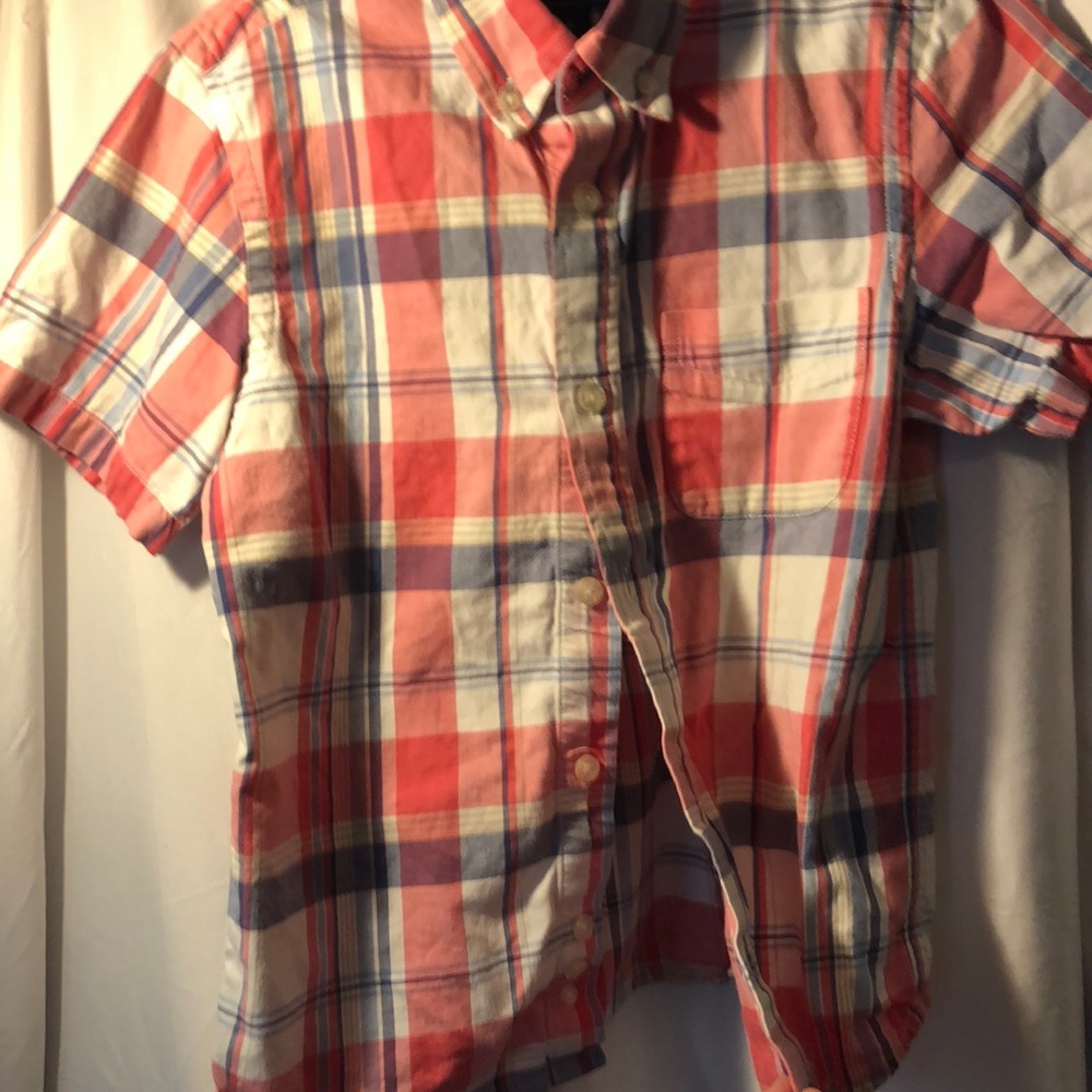 Eland boys short sleeve shirt 6x/7 plaid